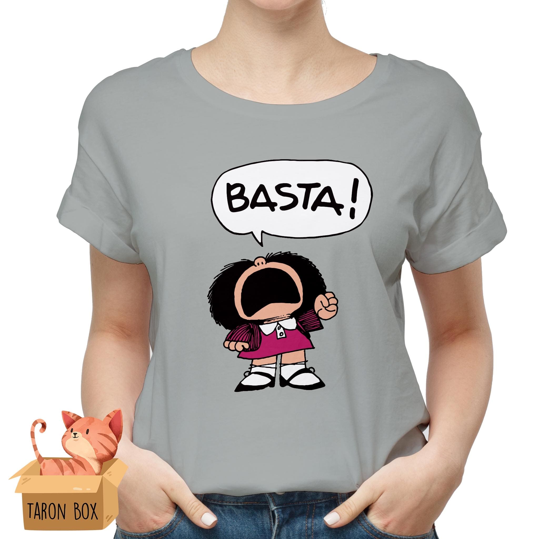 Camiseta de Mafalda Basta color gris