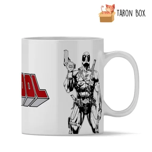 Taza Deadpool blanco y negro