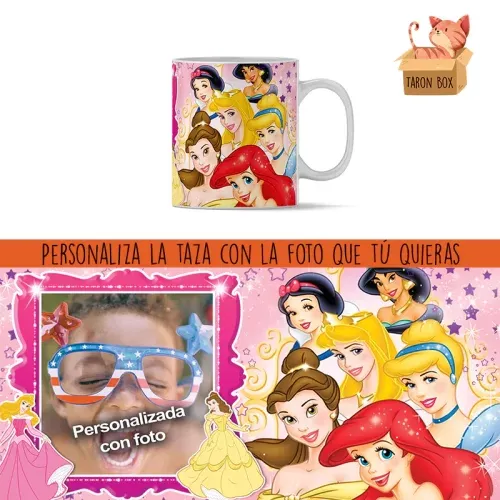 Taza infantil personalizada princesas Disney