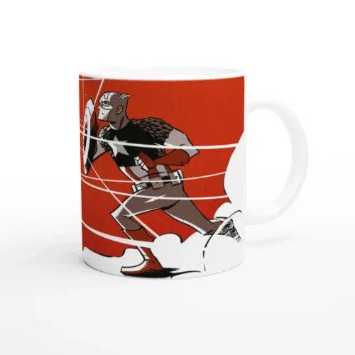 Taza Capitán América Esquivando Balas