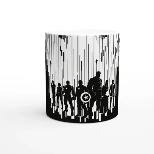 Taza Vengadores Blanco y Negro