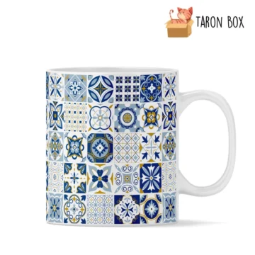 Taza azulejos azules