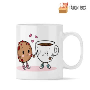 Taza pareja cookie y café