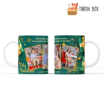 Taza de Navidad con 3 Fotos