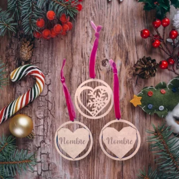 Pack 3 Adornos de Navidad Personalizados